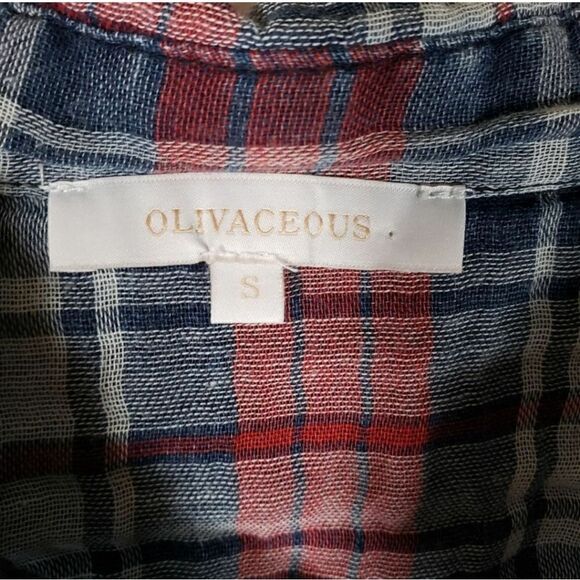 Olivaceous Fall Distressed 100% Cotton Plaid Button Up Holiday Flannel Size S - Picture 2 of 8